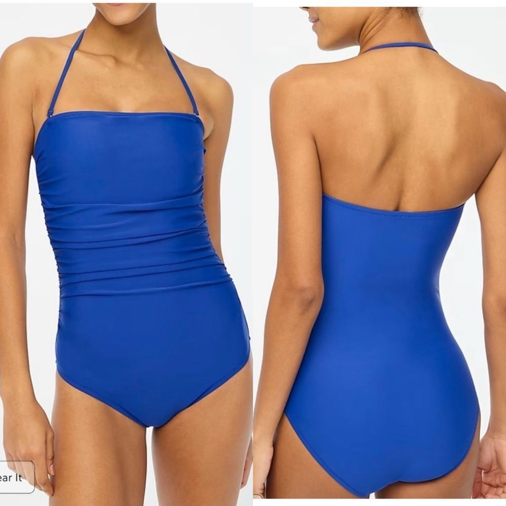 NWT J Crew Factory Strapless one-piece swimsuit in Royal Blue